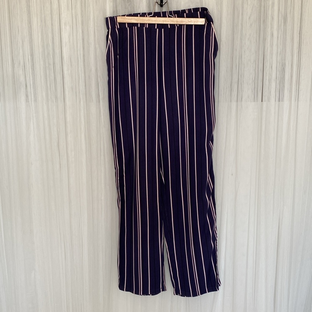 Princesse Tam Tam lounging Striped Navy and White Women's Pant with pockets! Sz6 - Picture 6 of 13